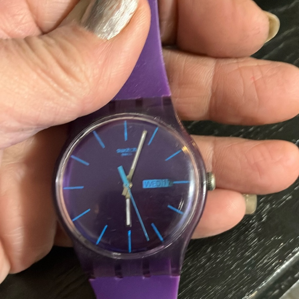 Swatch, watch, purple rebel